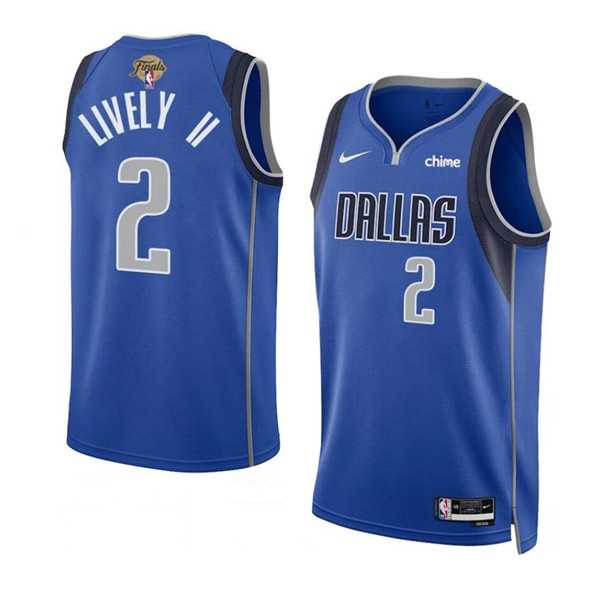 Men%27s Dallas Mavericks #2 Dereck Lively II Blue 2024 Finals Icon Edition Stitched Basketball Jersey Dzhi